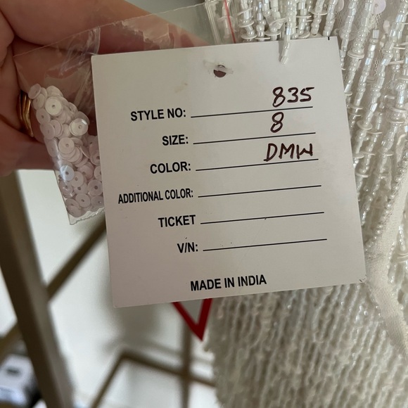 White Beaded Prom Dress - Picture 5 of 6